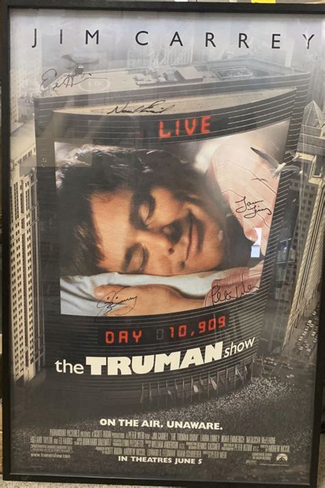 The Truman Show cast signed poster | EstateSales.org