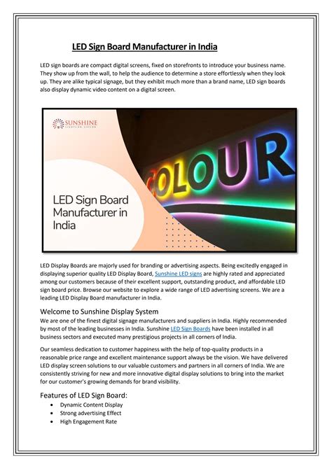 LED Sign Board Manufacturer in India by Tarun Arora - Issuu