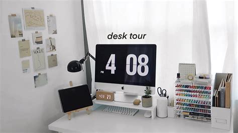 desk tour 2020 📚 (organized + aesthetic) - YouTube