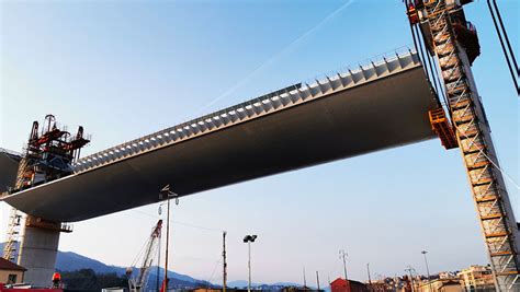 deck of renzo piano's genoa bridge completes in italy