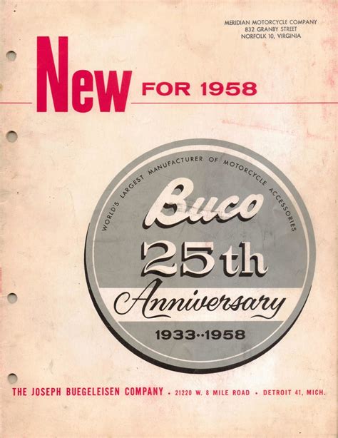 1958 - Buco (Buegeleisen Co.) Motorcycle Accessories Catalog | Collectors Weekly