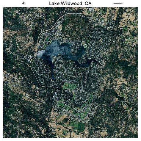 Aerial Photography Map of Lake Wildwood, CA California