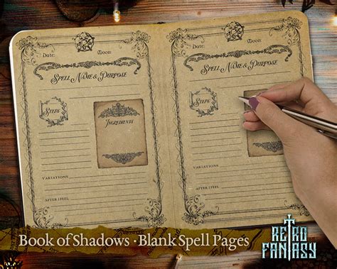 Book of Shadows Spell Template Page Printable Spell Blank | Etsy