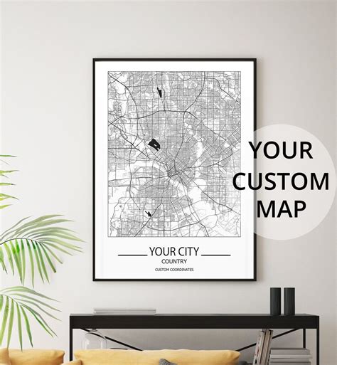 Custom City Map Map Poster Map Print Custom Map Poster - Etsy