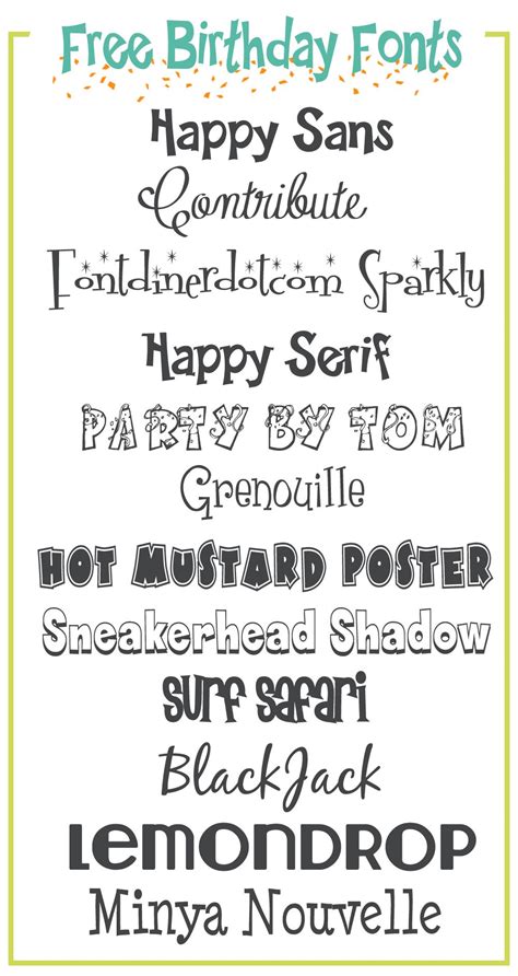 Free Birthday Fonts Collection