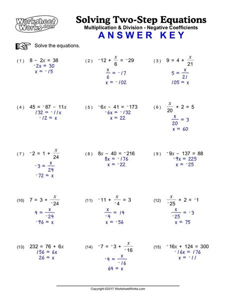 Two Step Equation Practice