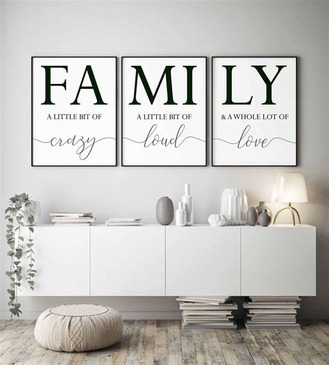 Family Sign,family a Little Bit of Crazy Print,set of 3 Prints,family ...