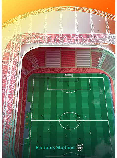 Arsenal Emirates Stadium Overhead Metal Poster | Official Online Store