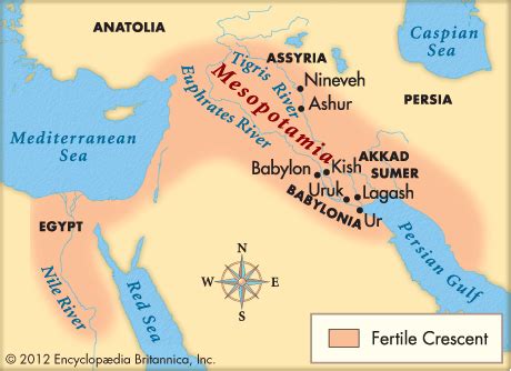 Mesopotamia Map With Rivers