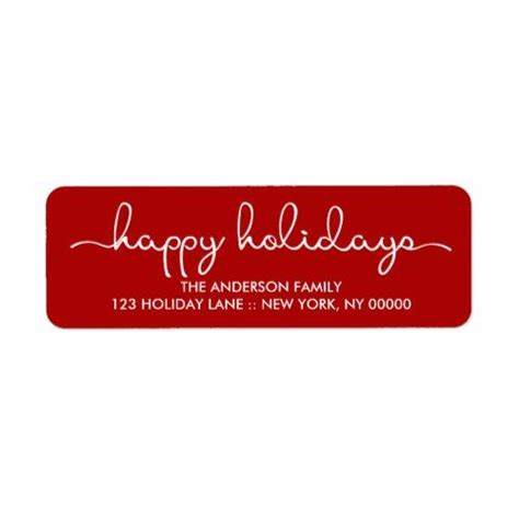 Happy Holidays Simple Red Hand Lettered Label | Zazzle | Hand lettered christmas, Christmas ...