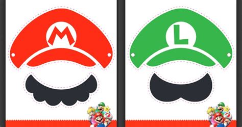 My Super Mario Boy: Make your own Mario & Luigi Hat and Moustache Cutouts