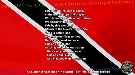 Trinidad and Tobago National Anthem with music, vocal and lyrics ...