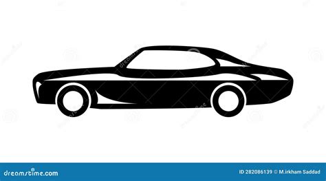 Side View Car Silhouette Icon. Stock Vector - Illustration of mascot ...