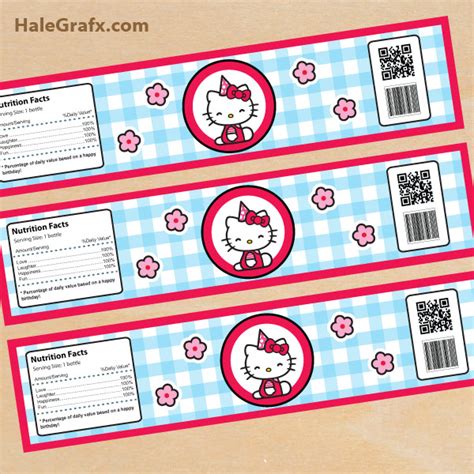 FREE Printable Hello Kitty Water Bottle Labels