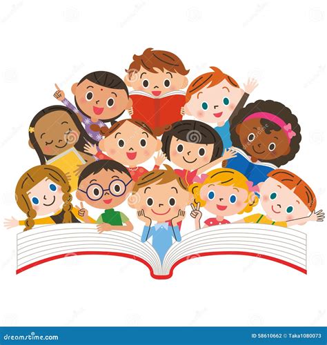 Reading Children Stock Vector - Image: 58610662