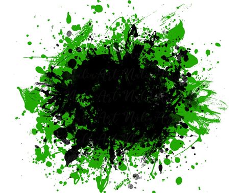 Background Paint Splatter Green Black Splash Frame Splatter Background ...