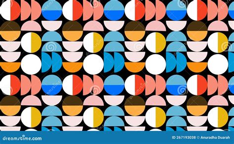 Background Wall Paper with a Geometric Round Design Stock Illustration - Illustration of design ...