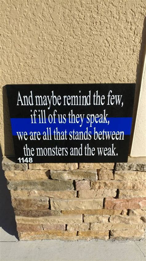 Thin Blue Line Remind the Few Quote. 14 x 20 Plaque Police | Etsy