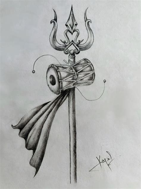 Shiv Trishul Sketch - Etsy