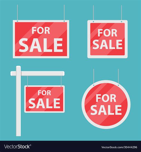 For sale house sign Royalty Free Vector Image - VectorStock