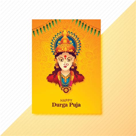 Happy durga puja india festival holiday card illustration brochure design 11588184 Vector Art at ...