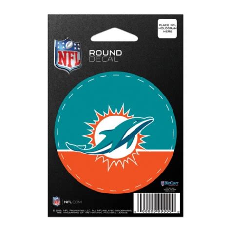 Miami Dolphins - 3x3 Round Vinyl Sticker at Sticker Shoppe