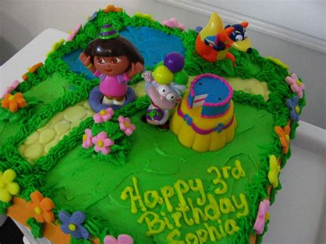 Dora Birthday Cake | Dora birthday cake, Party cakes, Cake designs birthday