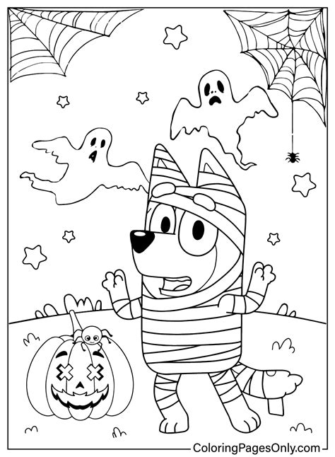 28 Bluey Halloween Coloring Pages - ColoringPagesOnly.com