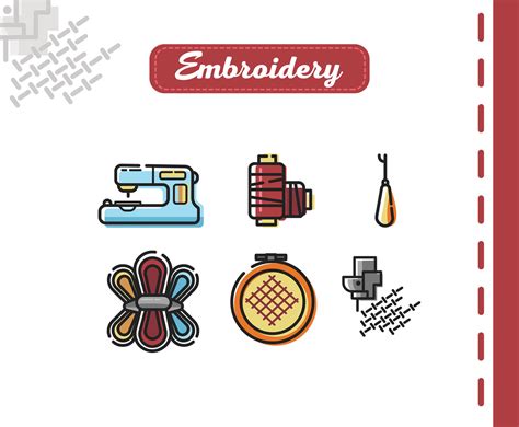 Embroidery Vector White Background Vector Art & Graphics | freevector.com