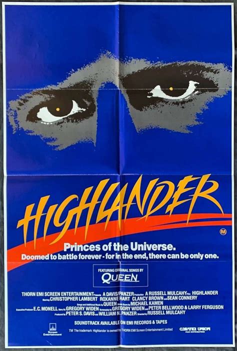 All About Movies - Highlander Poster Original One Sheet 1986 Christopher Lambert Sean Connery