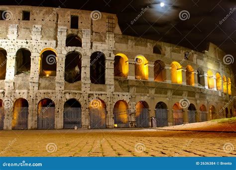 Coliseum at Night stock photo. Image of architecture, italian - 2636384