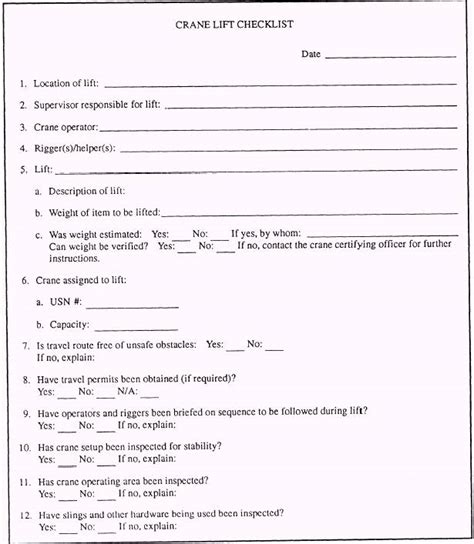 Crane lift plan checklist - bxebat