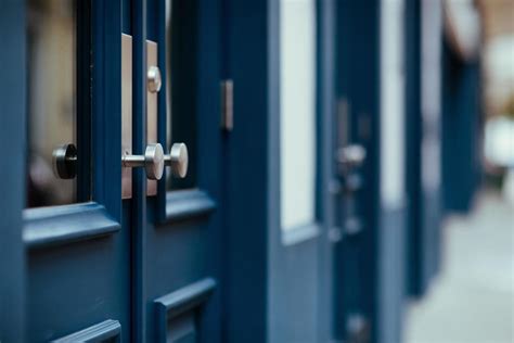 Blue wooden French doors 1225540 Stock Photo at Vecteezy