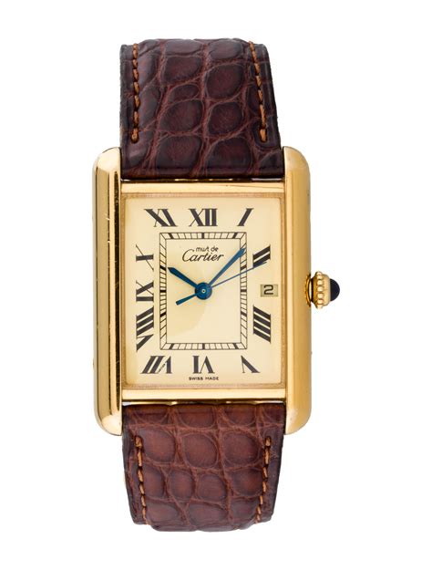 Cartier Must de Cartier Tank Watch 2413 - Brown, Sterling Silver ...