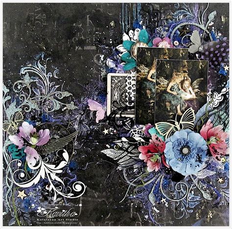 Kalalayaa's Art Stuido: Fairy garden:Mixed media layout