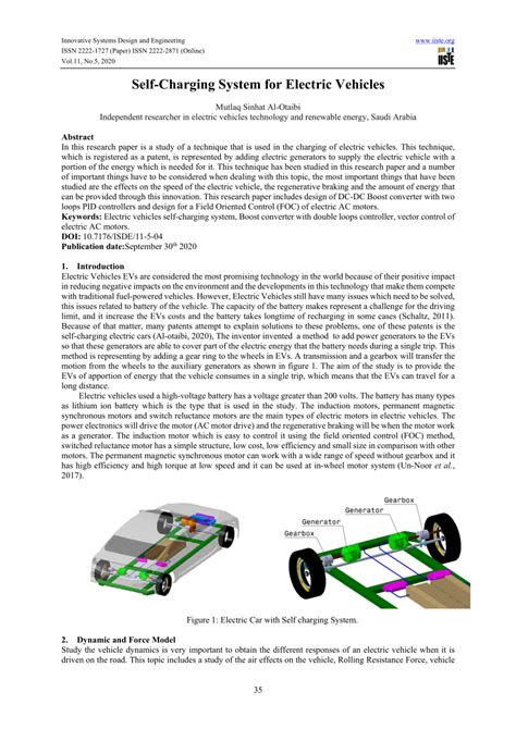 (PDF) Self-Charging System for Electric Vehicles