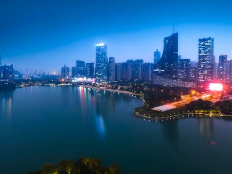 Premium Photo | Aerial photography of hefei city scenery at night