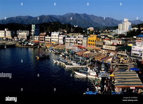 South Korea, Gangwon-do Province, the fishing village of Daepo in the ...