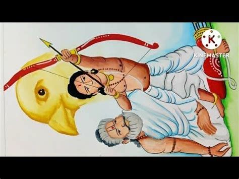 Guru Purnima Special drawing painting of Guru Dronacharya & Arjuna ...