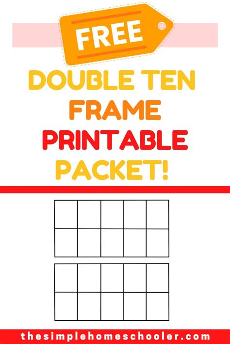 Free Printable Double Ten Frame Worksheet Packet! - The Simple Homeschooler