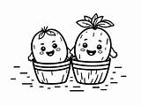 Coloring Page With A Nice Potato Plant  sketch template