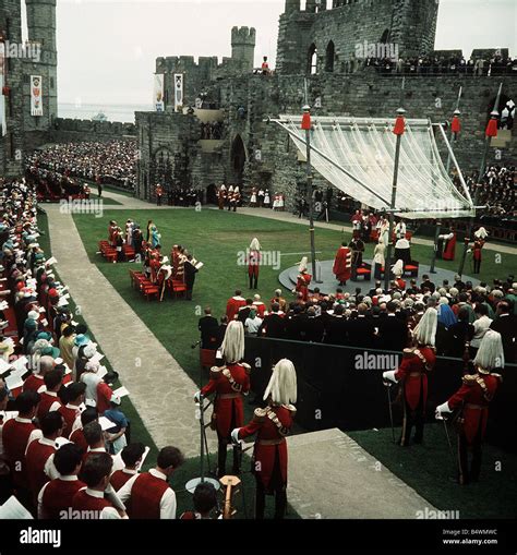 Investiture of Prince Charles as Prince of Wales 01 07 1969 Caernarvon Castle during the ...