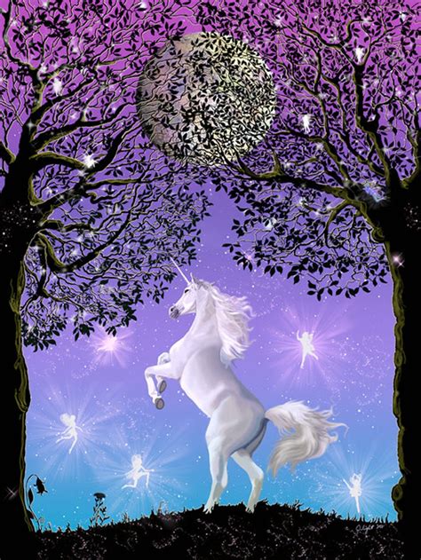 Dancing in the Moonlight 16x20 print double matted limited | Etsy in 2020 | Unicorn and fairies ...