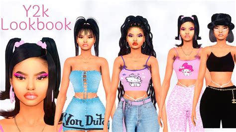 Sims 4 CAS - Y2K Urban Lookbook | CC FOLDER & SIM DOWNLOAD - YouTube