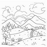 Simple Mountain Coloring Pages sketch template