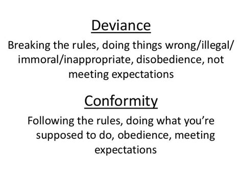 Examples of deviant behavior for class discussion