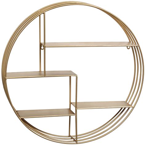 Round Gold Metal Wall Shelf, 24" | At Home