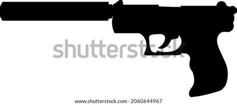 Pistol Silencer Silhouette Vector Isolated Stock Vector (Royalty Free ...