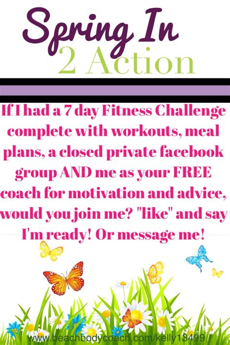 7 day challenge group starting 4/21. Great way to kick start your journey to a healthier self ...