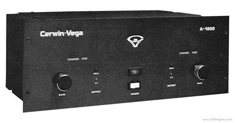 Cerwin Vega A-1800 - Manual - Stereo Power Amplifier - HiFi Engine